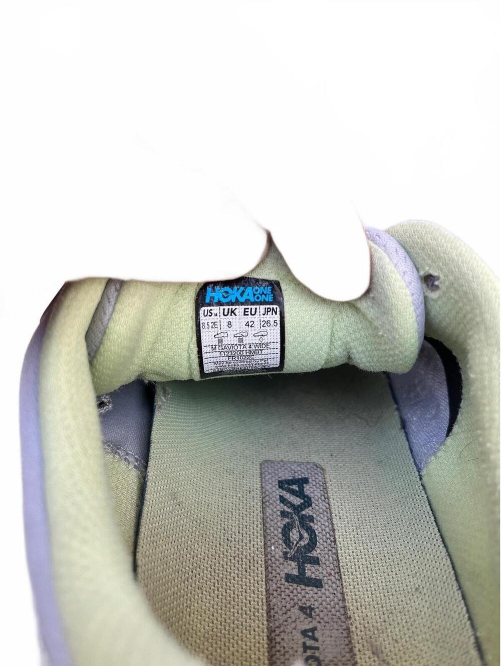 HOKA Men's Gray and Green Running Sneakers, Size 8, Lightweight and Cushioned - Picture 6 of 6
